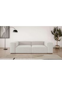 Big-Sofa OTTO HOME "XL HAILY Modularsofa extra tief, Sitztiefe 100 cm", beige (creme), B:260cm H:72cm T:130cm, 100% Polyester, Sofas, Big-Sofa, als Modul oder separat verwendbar, f&uuml;r individuelle Zusammenstellung