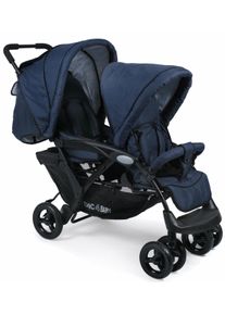 CHIC 4 BABY Geschwisterwagen CHIC4BABY "Duo, navy", Baby, blau (navy), Kinderwagen Geschwisterwagen, mit feststellbaren Doppelschwenk-Vorderr&auml;dern
