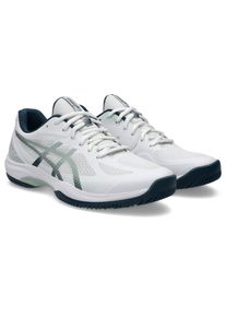 Hallenschuh asics "COURT HUNTER FF", Herren, Gr. 42,5, wei&szlig; (wei&szlig;, lichen rock), Synthetik, Schuhe Hallenschuh, besonders geeignet f&uuml;r Handball und Volleyball