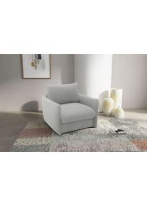 Sessel DOMO collection "700023 wandelbar zum Loungesessel, Relaxliege und G&auml;stebett", grau, B:105cm H:95cm T:100cm, 95% Polyester, 5% Nylon, Sessel, Sessel, Schlaffunktion, Federkern, stabile Liegefl&auml;che ca. 70 x 195 cm