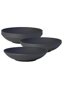 Villeroy & Boch Schale VILLEROY & BOCH "Schale flach Manufacture Rock &oslash; 23,5 cm 6er Set schwarz", schwarz, Sch&uuml;sseln, Schale