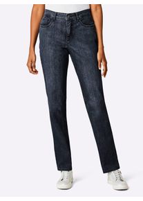 5-Pocket-Jeans Ascari, Damen, Gr. 50, Normalgr&ouml;&szlig;en, blau (blau, schwarz), 50% Baumwolle, 40% Lyocell, 7% Elastomultiester, 3% Elasthan, unifarben, lang, Jeans 5-Pocket-Jeans