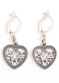 Paar Ohrh&auml;nger Firetti "Herzen/Edelwei&szlig;, s&uuml;&szlig;, liebevoll", wei&szlig; (metallfarben, antikfarben, wei&szlig;, wei&szlig;), Ohrringe, Damen, Metall, Paar Ohrh&auml;nger, mit Glasstein