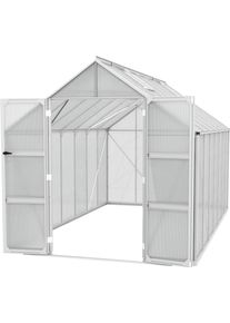 Gew&auml;chshaus Vitavia "Domus 11500", silber (silberfarben), B:257cm H:253,9cm T:449cm, Gew&auml;chsh&auml;user, Gew&auml;chshaus, mit Doppelschwingt&uuml;ren und bodentiefer T&uuml;rschwelle, 6 mm Hohlkammer