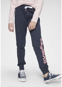 Sweathose Kangaroos, M&auml;dchen, Gr. 140/146, N-Gr, blau (marine), Sweatware, Obermaterial: 100% Baumwolle, bedruckt, schmal lang, Hosen Sweathose, mit Glitzerdruck am Bein