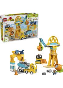 Konstruktionsspielsteine Lego "Baustelle mit Baufahrzeugen &ndash; 3-in-1-Set (10476), Lego DUPLO Town", gelb (bunt), Spielbausteine, Kinder, Kunststoff, Konstruktionsspielsteine, Made in Europe