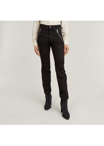 G-Star Raw Bikerhose G-STAR "Biker Skinny Cargo", Damen, Gr. 28, L&auml;nge 30, schwarz (dk schwarz), Web, Obermaterial: 97% Baumwolle, 3% Elasthan, unifarben, skinny fit lang, Hosen Bikerhose, mit kontrastfarbenen Rei&szlig;verschl&uuml;ssen