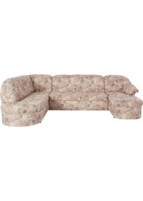 Wohnlandschaft DOMO collection "Pegnitz, zeitlos&modern, elegante R&uuml;ckensteppung, Breite 292cm, U-Form", braun, B:292cm H:82cm T:180cm, 100% Polyester, Sofas, Wohnlandschaft, wahlweise mit Bettfunktion