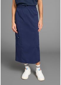 Cargorock Kangaroos, Damen, Gr. 44, blau (marine), Web, Obermaterial: 50% Baumwolle, 46% Polyamid, 4% Elasthan, bequem lang, R&ouml;cke Cargorock, mit elastischem Bund und Schlitz hinten