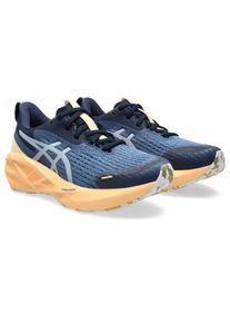 Laufschuh asics "NOVABLAST 5 LITE-SHOW", Damen, Gr. 42, blau (lite, show, orange glow), Textil, Schuhe Laufschuh, mit reflektierenden Elementen