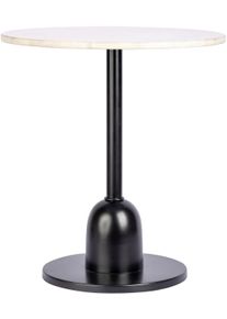 Beistelltisch Kayoom "Gordon 125, einzigartiges Design durch Herstellung in Handarbeit", wei&szlig; (wei&szlig;, schwarz, wei&szlig;), B:46cm H:48cm T:46cm, 100% Eisen, Marmor, Tische, Beistelltisch, Industrial Style, Tischplatte aus Marmor, runde Form