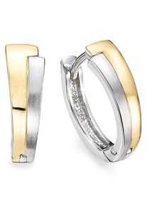 Paar Creolen Bruno Banani "Schmuck Geschenk Silber 925 Ohrschmuck Ohrringe", gold (silberfarben, gelbgoldfarben), Ohrringe, Damen, Silber 925 (Sterlingsilber), Paar Creolen