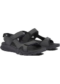 Sandale Timberland "Lincoln Peak 2 STRAP SANDAL", Herren, Gr. 40, schwarz, Leder, Schuhe Sandale, mit Klettverschluss