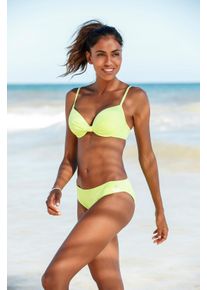 B&uuml;gel-Bikini-Top s.Oliver "Spain", Damen, Gr. 42, Cup D, gr&uuml;n (lime), Microfaser, Microfaser, unifarben, Bikini-Oberteile B&uuml;gel-Bikini-Top, mit geraffter Mitte