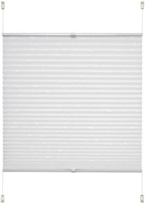 Plissee Liedeco "Klemmfix-Plissee Ranke grau" Gr. 4, wei&szlig;, B:70cm H:130cm, Obermaterial: 100% Polyester, Plissees, Plissee, Klemmfix-Plisse mit floralem Druck
