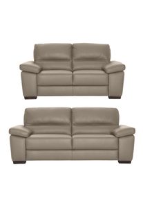 Polstergarnitur Calia italia "Gaia, hochwertige Garnitur aus 2-Sitzer und 3-Sitzer, edles Design", beige (biscotto), Leder BULL, Leder SORRENTO - 100% Leder;Leder BULL - 100% Leder, Sitzm&ouml;bel-Sets, Polstergarnitur, Ledergarnitur, in zwei hochwertigen Lederqualit&auml;ten