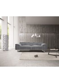 2,5-Sitzer Egoitaliano "Malika, Designsofa mit hohem Sitzkomfort, edel und bequem", grau (steingrau), B:216cm H:94cm T:107cm, Luxus-Micofaser Lederoptik (100% Polyester) ist ein neues technisches Gewebe mit einem visuellen und taktilen Aspekt, der dem Nubuk sehr nahe kommt, mit innovativen Eigenschaften. Seine au&szlig;erordentliche Weichheit kommt von einem exklusiven Produktionsprozess, der Unreinheit