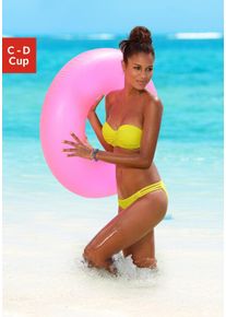 B&uuml;gel-Bandeau-Bikini-Top Buffalo "Happy", Damen, Gr. 34, Cup C, gelb, Microfaser, Polyamid, unifarben, Bikini-Oberteile B&uuml;gel-Bandeau-Bikini-Top, mit geflochtenem Detail, Topseller