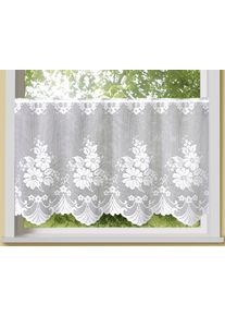 Weckbrodt-Gardinen Scheibengardine WECKBRODT "Mara", wei&szlig;, B:150cm H:90cm, Polyester, Gardinen, Scheibengardine, Bistro, Gardine, Store, floral