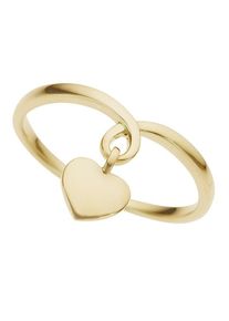 Goldring Firetti "Schmuck Geschenk Gold 333 Herz" Gr. 19, gold (gelbgoldfarben), Fingerringe, Damen, 19, Gelbgold 333, 2mm, Goldring