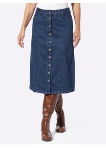 Jeansrock Inspirationen, Damen, Gr. 20, blau (blau, stone, washed), 98% Baumwolle, 2% Elasthan, unifarben, wadenlang, R&ouml;cke Jeansrock