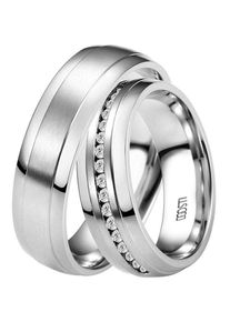 Trauring DOOSTI "Schmuck Geschenk Edelstahl Trauring Ehering Partnerring LIEBE" Gr. 68, silber (edelstahlfarben), Fingerringe, Damen, 68, ohne Zirkonia, Edelstahl, 6mm, Trauring, Made in Germany - wahlweise mit oder ohne Zirkonia