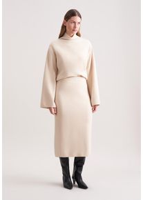 Midirock Seidensticker, Damen, Gr. M, beige (ecru), 80% Wolle, 15% Polyamid, 5% Kaschmir, unifarben, normal, R&ouml;cke Midirock