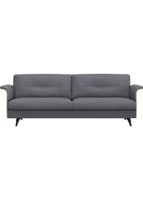 3-Sitzer FLEXLUX "Glow bequem und komfortabel durch hochwertigen Sitzaufbau, Designsofa", blau (navy blau), B:224cm H:81cm T:91cm, 62% Polyester/17%Baumwolle/14%Viscose/7%Leinen, Sofas, 3-Sitzer, Skandinavisches Design, In hochwertiger Verarbeitung