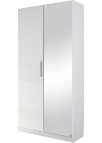 Schuhschrank Rauch "Garderobenschrank Dreht&uuml;renschrank Kleiderschrank Schrank MINOSA", wei&szlig; (alpinwei&szlig;, hochglanz wei&szlig;), B:91cm H:197cm T:41cm, Holzwerkstoff, Schr&auml;nke, Schuhschrank, mit Spiegel, Breite 91 cm mit 6 Schuhablageb&ouml;den MADE IN GERMANY