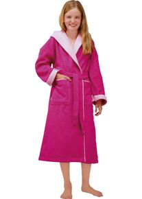 Kinderbademantel Egeria "Calypso" Gr. 164, pink, L:120cm, Walkfrottee, Hausm&auml;ntel, Kinderbademantel, mit Kapuze, Doubleface Optik, 100 % Baumwolle