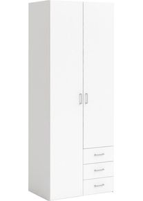 Kleiderschrank Inosign "Space Dreht&uuml;renschrank, Aufbewahrung Kasten Schrank Stauraum", wei&szlig;, B:78cm H:200,4cm T:49,5cm, Holzwerkstoff, Schr&auml;nke, Kleiderschrank, Breite 78, 115,8 oder 154 cm, mit je 3 Schubk&auml;sten, innen Einlegeb&ouml;den