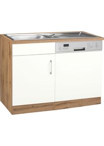 Sp&uuml;lenschrank KOCHSTATION "KS-Colmar", wei&szlig;, B:110cm H:85cm T:60cm, Holzwerkstoff, Schr&auml;nke, Sp&uuml;lenschrank, 110 cm, Front und Sockelblende f&uuml;r teilintegrierten Geschirrsp&uuml;ler