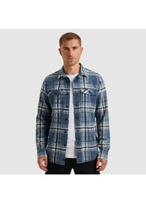 PME-Legend Langarmhemd PME LEGEND, Herren, Gr. 4XL, N-Gr, real indigo, Web, Obermaterial: 100% Baumwolle, kariert, regular fit normal, Manschette, Hemden Langarmhemd, mit Karo Muster