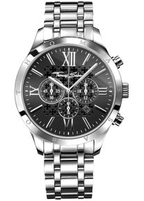 Chronograph Thomas Sabo "REBEL URBAN", silber (silberfarben), Armbanduhren, Damen, Chronograph, Quarzuhr, Armbanduhr, Herren, Datum, Stoppfunktion, 12/24-Std.-Anzeige