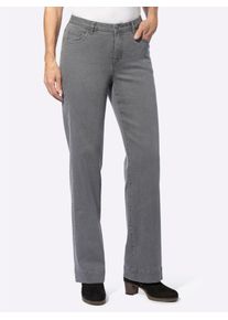 Bequeme Jeans Classic Basics, Damen, Gr. 52, Normalgr&ouml;&szlig;en, grau (grau denim), 81% Baumwolle, 17% Polyester, 2% Elasthan, unifarben, lang, Jeans Bequeme Jeans