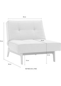 Sessel INNOVATION LIVING &trade; "Splitback Designsessel, 3-fach verstellbarer R&uuml;ckenlehne, Breite 90cm", blau (lightblau), B:90cm H:79cm T:95cm, Strukturstoff fein &raquo;Soft&laquo; (100% Polyester);Strukturstoff grob &raquo;MIXED DANCE&laquo; (100% Polyester);Strukturstoff weich &raquo;Coastal&laquo; (100% Polyester);Webstoff fein &raquo;FLASHTEX&laquo; (100% Polyester);Samtstoff &raquo;Velvet&laquo; (100% Polyester), Sessel, Sessel, mit Eik Beine, in skandin