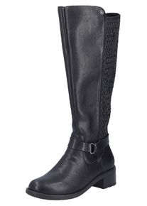Stiefel Rieker, Damen, Gr. 42, Normalschaft, schwarz, Elastischer Einsatz, Lederimitat, unifarben, Schuhe Stiefel, Langschaftstiefel, Stretchstiefel mit herausnehmbarer Innensohle