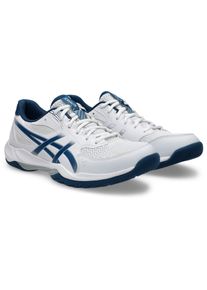 Hallenschuh asics "GEL-ROCKET 12", Herren, Gr. 49, wei&szlig; (wei&szlig;, mako blau), Synthetik, Schuhe Hallenschuh, besonders geeignet f&uuml;r Handball und Volleyball