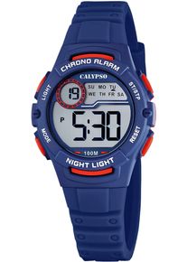 Chronograph Calypso Watches "Junior Collection", blau (dunkelblau), Armbanduhren, Jungen, Chronograph, Kinderuhr, Quarzuhr, Armbanduhr, digital, Datum, Stoppfunktion