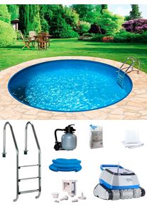 Rundpool MY POOL BWT "POWER", wei&szlig;, H:150cm &Oslash;:400cm, Schwimmbecken, Rundpool, inkl. Poolroboter POWER ONE4ALL