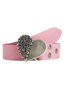 Lederg&uuml;rtel RETTUNGSRING G&Uuml;RTEL, Damen, Gr. 115, pink, Leder, unifarben, G&uuml;rtel Lederg&uuml;rtel, mit austauschbarer Schlie&szlig;e &raquo;Rosenherz Halb&laquo;