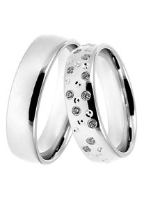 Trauring DOOSTI "Schmuck Geschenk Silber 925 Trauring Ehering Partnerring LIEBE" Gr. 60, silber (silberfarben), Fingerringe, Damen, 60,mit Zirkonia, Silber 925 (Sterlingsilber), 5,5mm, Trauring, Made in Germany - wahlweise mit oder ohne Zirkonia