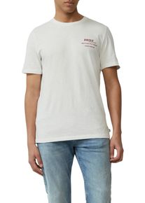 T-Shirt s.Oliver, Herren, Gr. S, beige (ecru), Jersey, Obermaterial: 100% Baumwolle, bedruckt, regular fit taillenbedeckt, Rundhals, gerader Abschluss, Shirts T-Shirt, mit Print