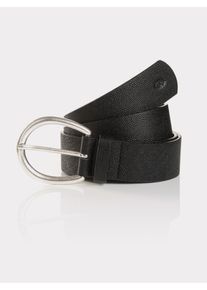 Lederg&uuml;rtel Tom Tailor, Damen, Gr. 90, schwarz, Rindsleder, unifarben, G&uuml;rtel Lederg&uuml;rtel, mit 3,0 cm Breite f&uuml;r l&auml;ssige Casual- und Denim-Outfits