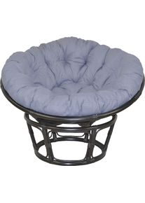 Relaxsessel Home Affaire, schwarz (schwarz, kissen grau), B:100cm H:60cm T:100cm, Sessel, Relaxsessel, Handgeflochten