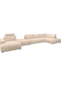 Wohnlandschaft Musterring "Lucia U-Form", beige (natur), B:504cm H:81cm T:204cm, Sofas, Wohnlandschaft, Cord-Bezug, inklusive Kopfst&uuml;tze, Gesamtbreite 524 cm