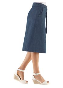 Jeansrock Casual Looks, Damen, Gr. 21, blau (blau, stone, washed), 100% Baumwolle, unifarben, kurz, R&ouml;cke Jeansrock