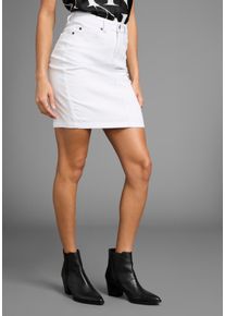 Jeansrock Arizona "Ultra-Stretch", Damen, Gr. 46, wei&szlig;, Denim/Jeans, Obermaterial: 65% Baumwolle, 33% Polyester, 2% Elasthan, unifarben, Basic, kniefrei, R&ouml;cke Jeansrock, extra eng geschnitten