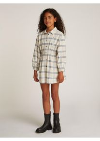 Hemdblusenkleid Tommy Hilfiger "CORDUROY CHECK SHIRT DRESS LS", M&auml;dchen, Gr. 14 (164), N-Gr, Langarm, Cord, beige (classic beige), Cord, Obermaterial: 80% Baumwolle, 18% Polyester, 2% Elasthan, kariert, normal, elastischer Bund, Kleider Hemdblusenkleid, mit Karomuster