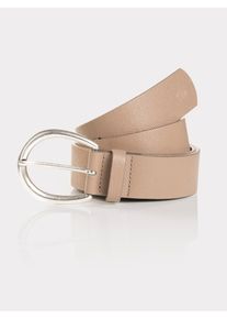 Lederg&uuml;rtel Tom Tailor, Damen, Gr. 85, grau (taupe), Rindsleder, unifarben, G&uuml;rtel Lederg&uuml;rtel, mit 3,0 cm Breite f&uuml;r l&auml;ssige Casual- und Denim-Outfits